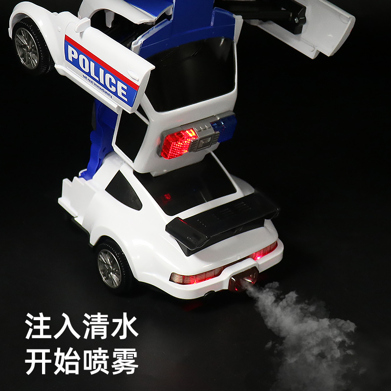 El mismo tipo de rociador eléctrico de deformación de automóvil de policía de música iluminación universal automóvil robot de deformación automática