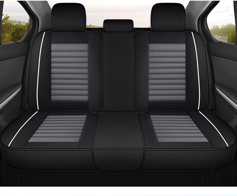Cross-Border 2026 New Model Coarse Linen Full-Cover Seat Cushion, Breathable, Wear-Resistant, Suitable for All Seasons, Five-Seater Car Seat Cover