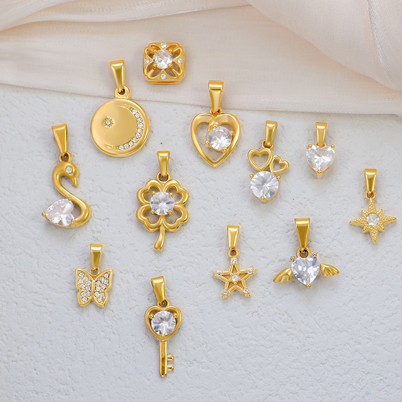3g Weight Pendant Jewelry Making Type 13.3*20.7mm Jewelry Making Size Real Gold Plated Plating Material Zircon Inlay Material DIY Jewelry Accessories Classification 1 Piece Quantity 304 Stainless Steel Material Star, Heart Shape, Butterfly Pattern All Seasons Season Polished Finish IG Style Style Waterproof Non Tarnish, Inlay Craft 1 Piece 13.3*20.7mm 304 Stainless Steel Zircon Real Gold Plated Star Heart Shape Butterfly Polished Pendant DIY Jewelry Accessories 3