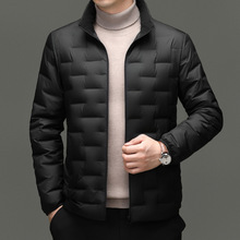 2025冬新款爸爸装休闲轻薄款羽绒服外套休闲拉链开衫中老年男装