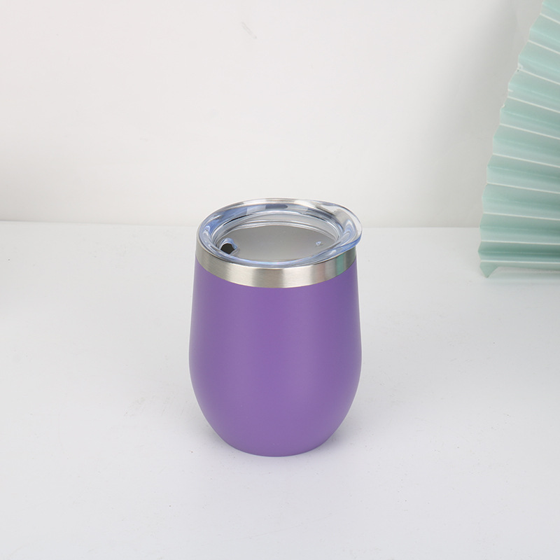 Transfronterizo dedicado 12oz taza de cáscara de huevo doble capa de acero inoxidable taza de regalo creativo en forma de U taza de vacío del coche logotipo impreso