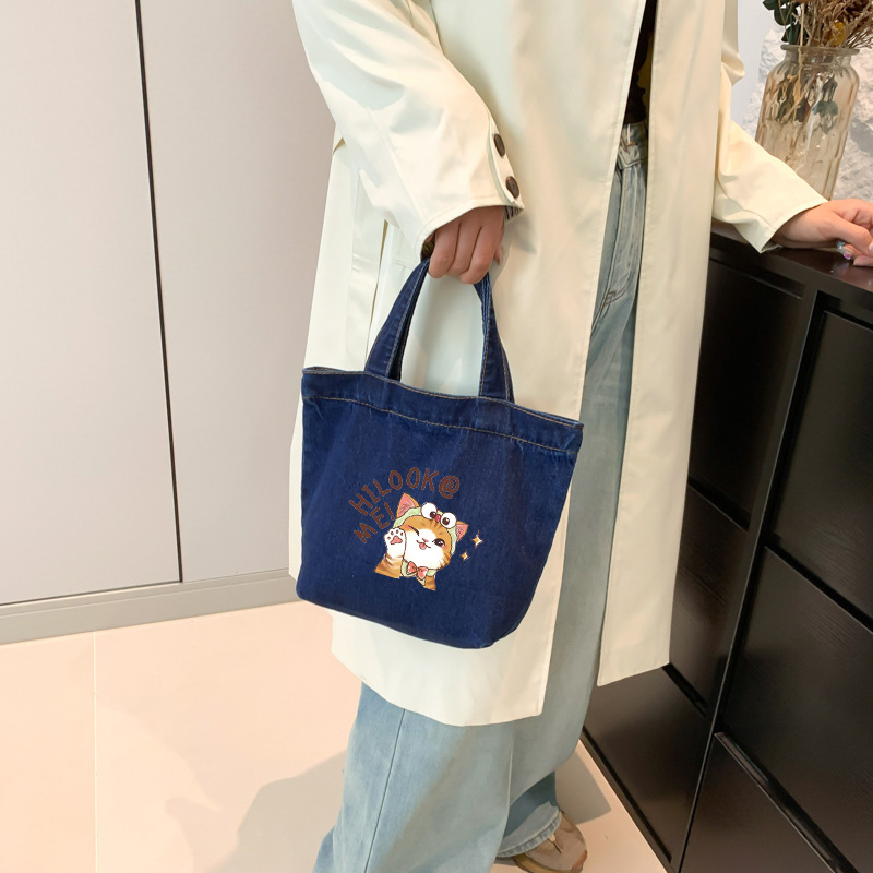 Bolsos de tela vaquero, bolsos de lona, bolsos de estudiante de literatura y arte, versión coreana, bolsos nuevos y retro de alta gama, bolsos de gran capacidad