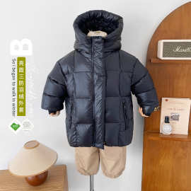 风之谷2025冬季新款童装儿童韩版中长款连帽羽绒服男女童保暖外套