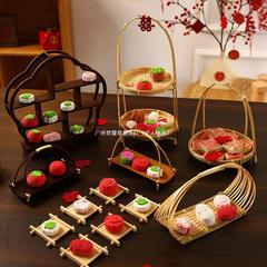 婚約菓子置き場結婚菓子皿配置飾りデザート台展示棚中国式喜餅皿