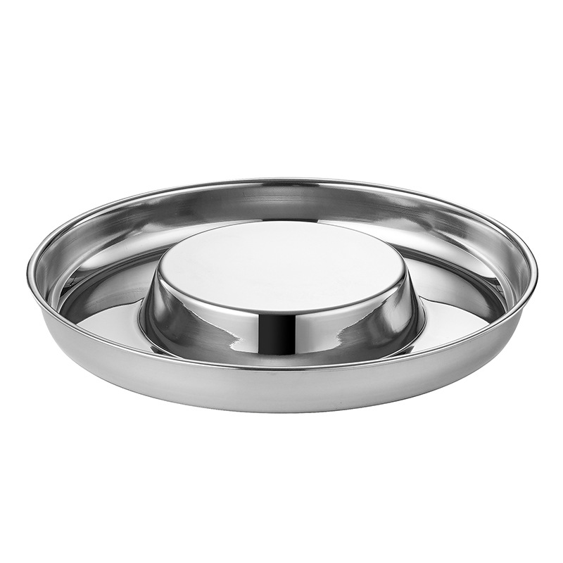 Engrosado de acero inoxidable plato de parada de comida tazón de mascota para el hogar tazón de perro resistente a los mordiscos antiestrangulador Slow Food Bowl antidetonante tazón de perro tazón de gato