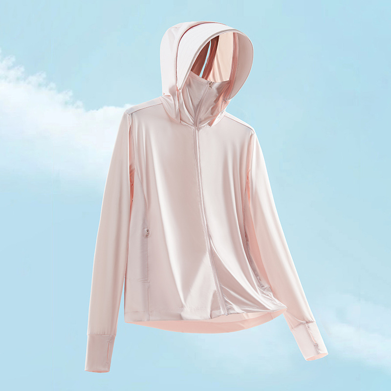 2024 ropa de protección solar de hilo original para mujeres desmontable sombrero de verano anti-UV upf50 + ropa de protección solar transpirable de seda de hielo para hombres image 4