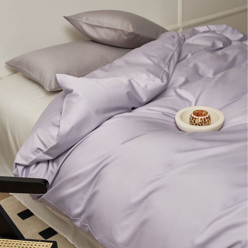 100 fundas de edredón individual de algodón de fibra larga, algodón de cuatro estaciones, color sólido, cama individual simple, funda de almohada individual, sábana de algodón puro