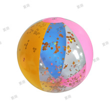 PVC充气亮片球 水上玩具 透明发光球 吹气六片球