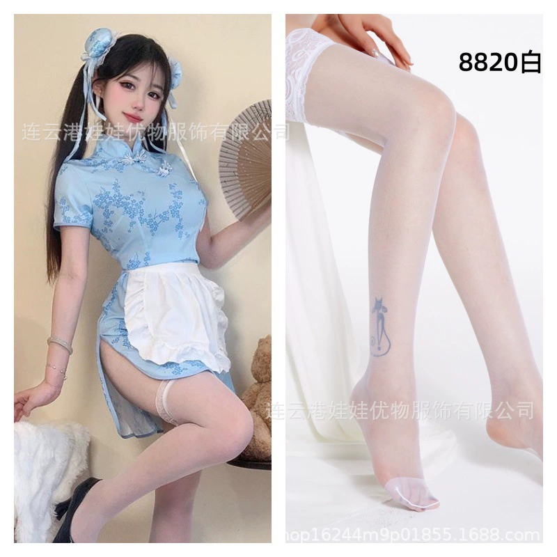 Набор чонсам (qipao) — с передником и чулками опционально, размеры 80–150 цзинь
