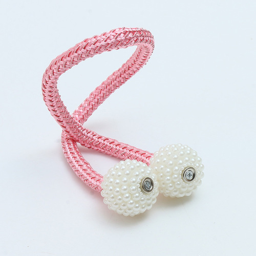 Cross-border wholesale large pearl magnetic snap curtain tie-down strap binding rope magnetic suction curtain tie rope accessories wholesale