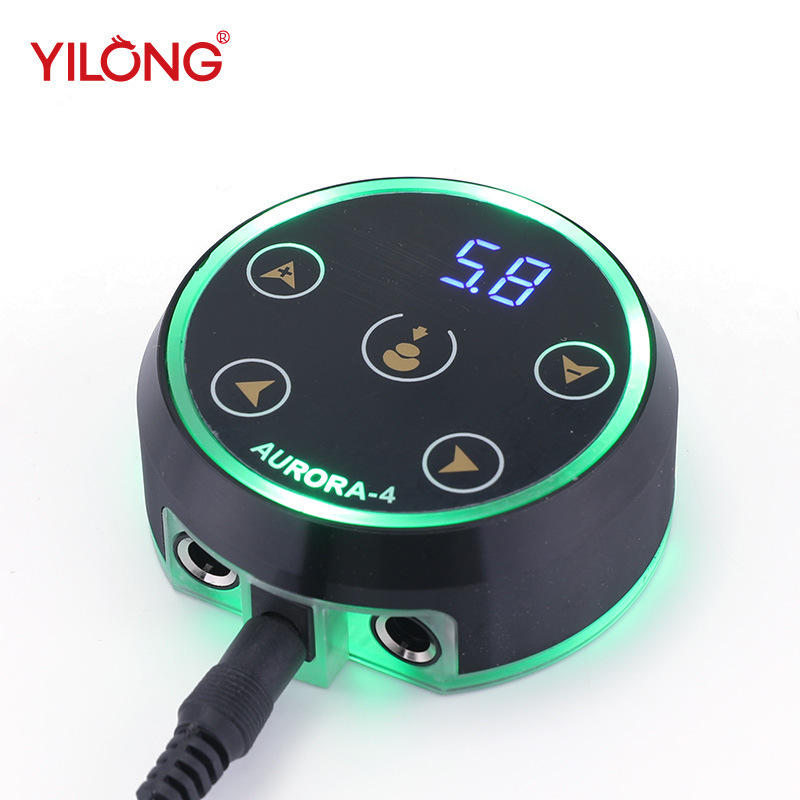 Yilong Cross-Border Second Generation Aurora Power Supply Touch Lcd Display Power Supply High-Power Aurora Tattoo Power Supply with Foot Pedal
