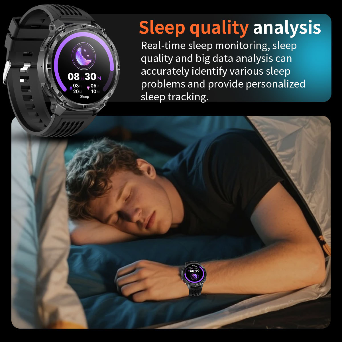 Smartwatch For Outdoor Sports With Calling Compass And Flashlight_voghion.com