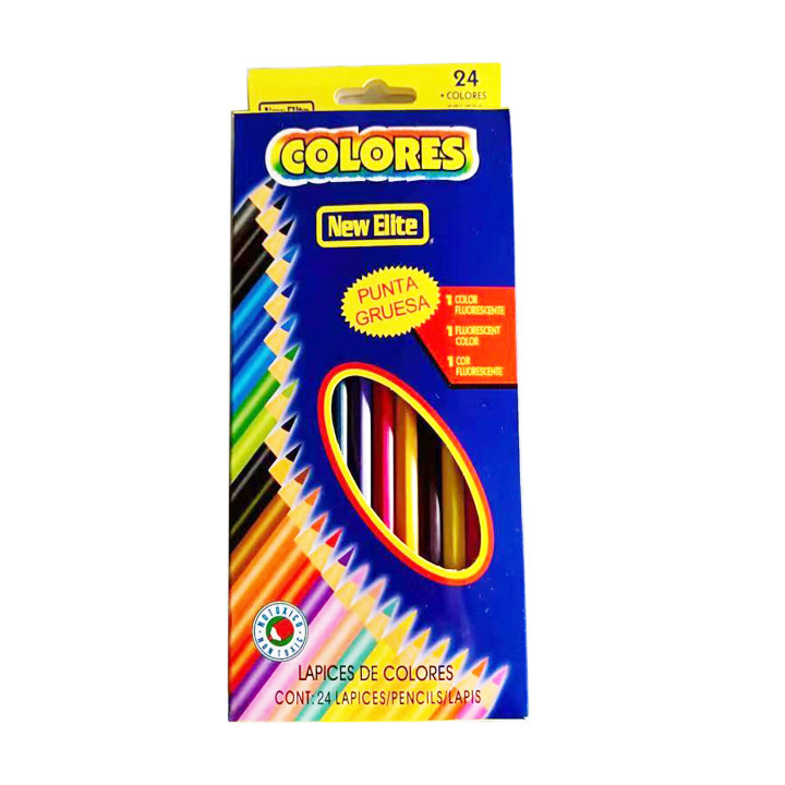 Aceite de plomo de color 24 colores 36 colores en caja para estudiantes y niños dibujo de dibujo especial con plomo de color conjunto de relleno al por mayor