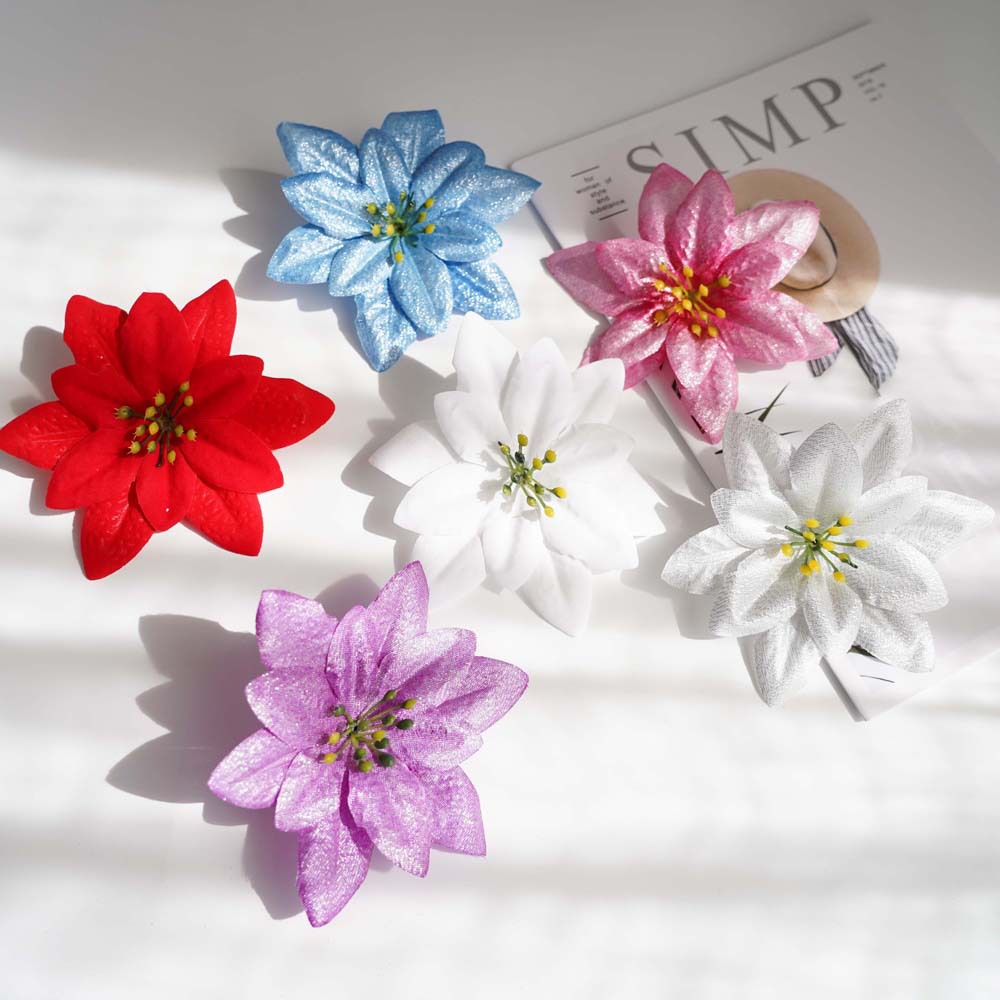 Green Lemon Imitation Flower Fabric Christmas Onion Cloth Flower Christmas Tree Decorations Powder Sprinkling Craft Decorations