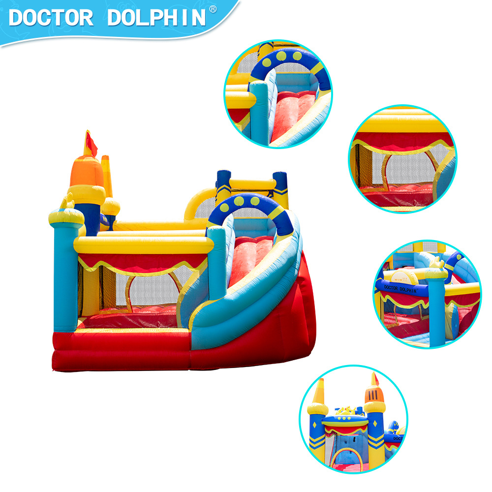 Doctor Delfín | Castillo inflable para niños, pequeño parque de atracciones, castillo inflable, trampolín para uso doméstico, plegable