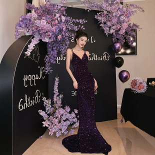 Birthday Engagement Evening Dress High-end Light Luxury Niche Toast Dress Morning Gown Female Bride Banquet Sexy Sling dress