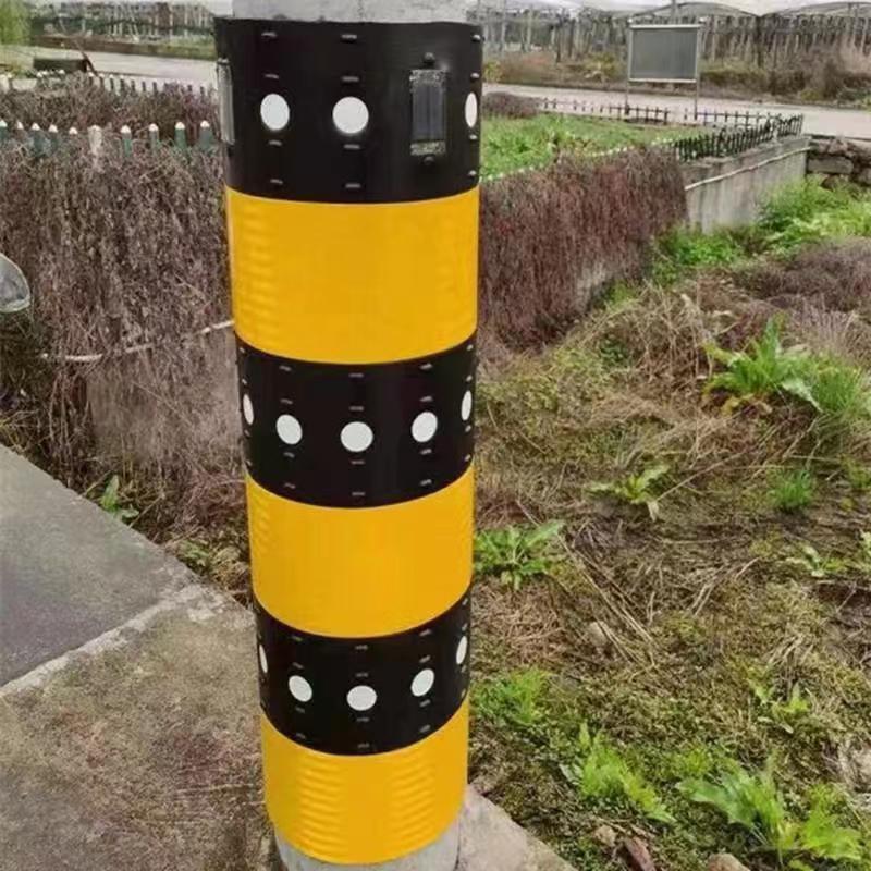 电线杆警示贴夜间太阳能防撞反光膜圆柱型交通加厚型黄黑红反光贴