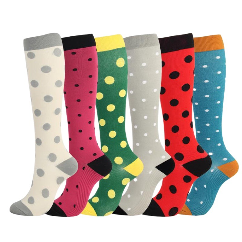 Calcetines de compresión transfronterizos Calcetines de pantorrilla Calcetines elásticos Deportes Ciclismo Correr Calcetines de yoga Calcetines de compresión de tubo largo para hombre Spot para mujer