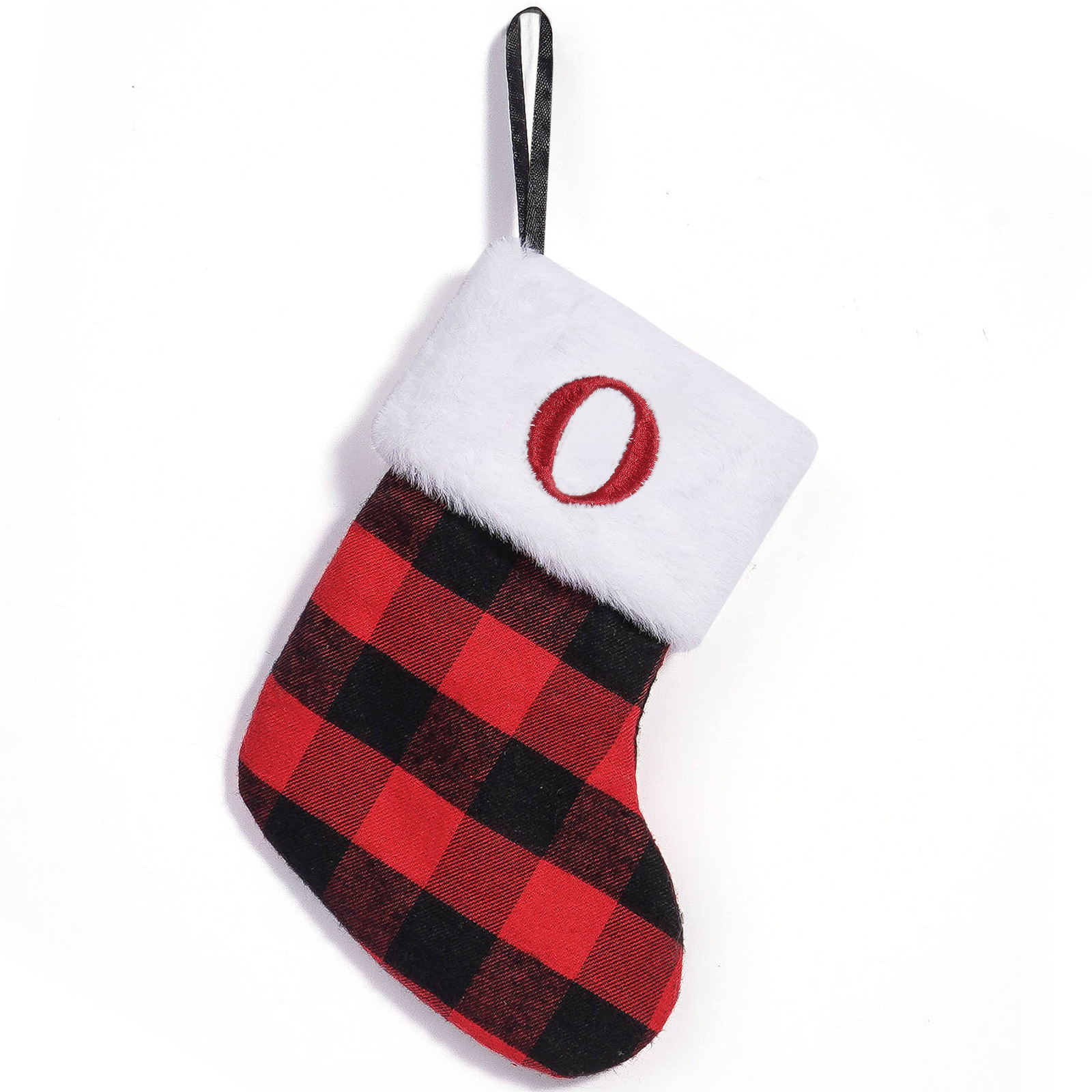 Nuevos bolsas de regalo de medias de Navidad transfronterizas letras negras rojas bordadas pequeñas medias colgantes bolsas de dulces decoraciones