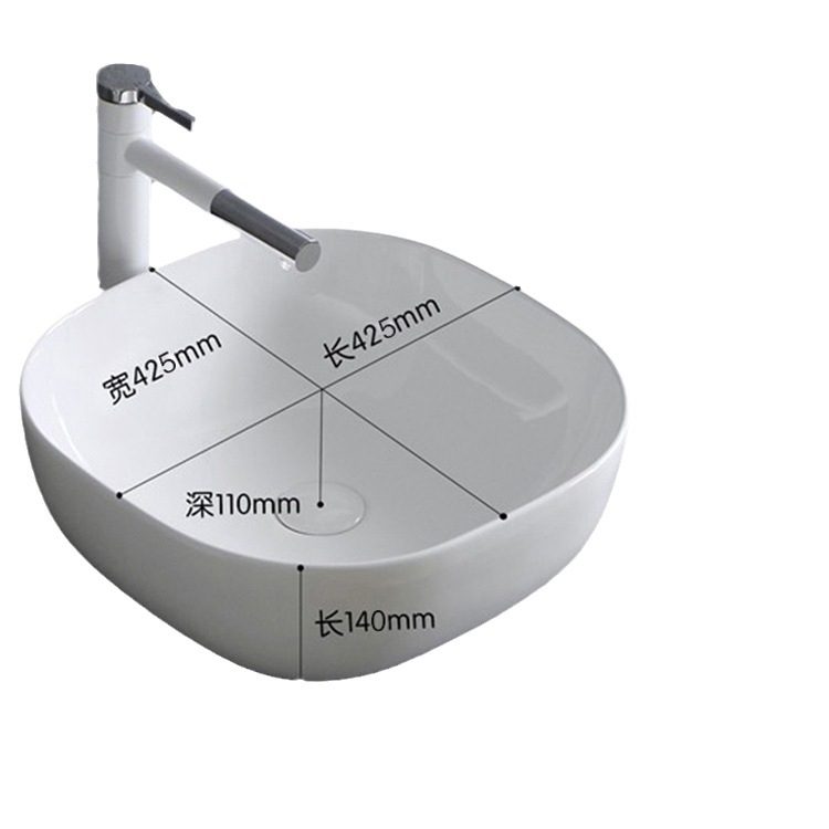 Al por mayor cuenca de cerámica cuadrado ronda esquina lavabo mesa superior Cuenca del arte cuenca Home Hotel lavabo