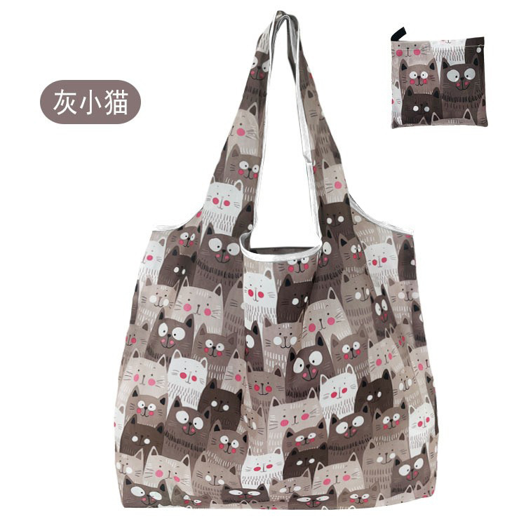 En stock pelo rápido Grande 190T tela de flores bolsa de compras Portátil Bolsa de poliéster bolsa plegable al por mayor bolsa de regalo publicitario