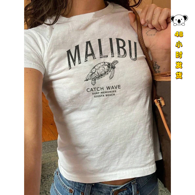 K 98957 Cropped print women's T-shirt