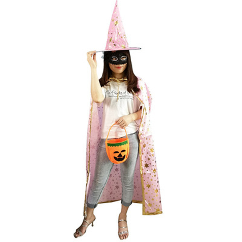 Capa de Halloween niños adultos bola vestir estrella de cinco puntas capa sombrero traje Cosplay