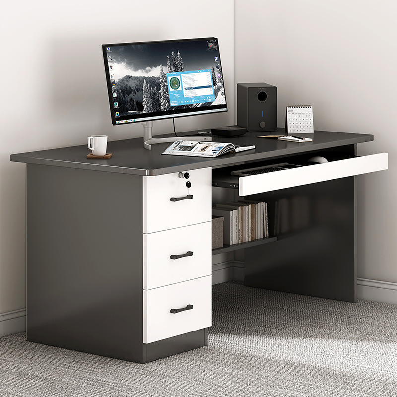 Desktop Computer Desk Complete Set with Bookshelf Combination, Modern New Style Home Office Desk, Simple Rental Bedroom Desk