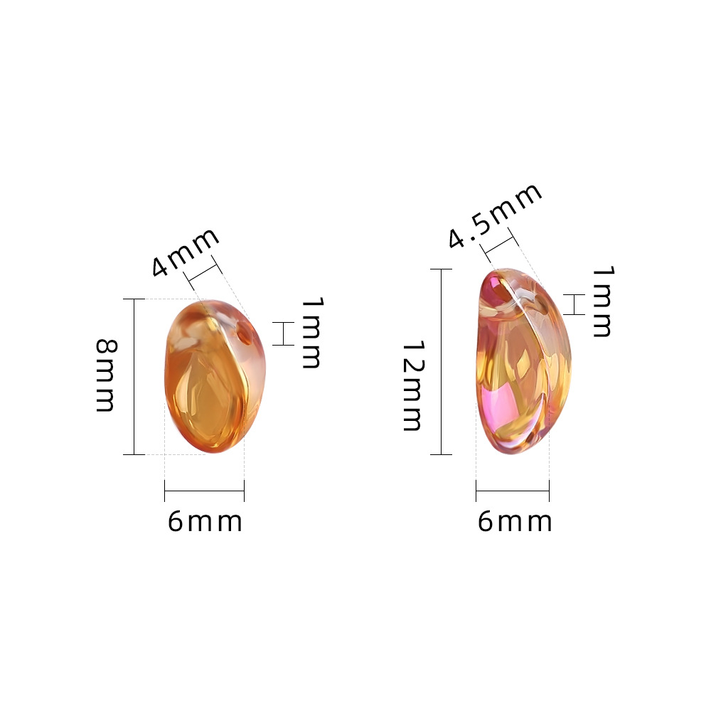 50 Stück/Paket 6*10mm 6*8mm Loch 1~1.9mm Glas Irregulär Perlen display picture 1