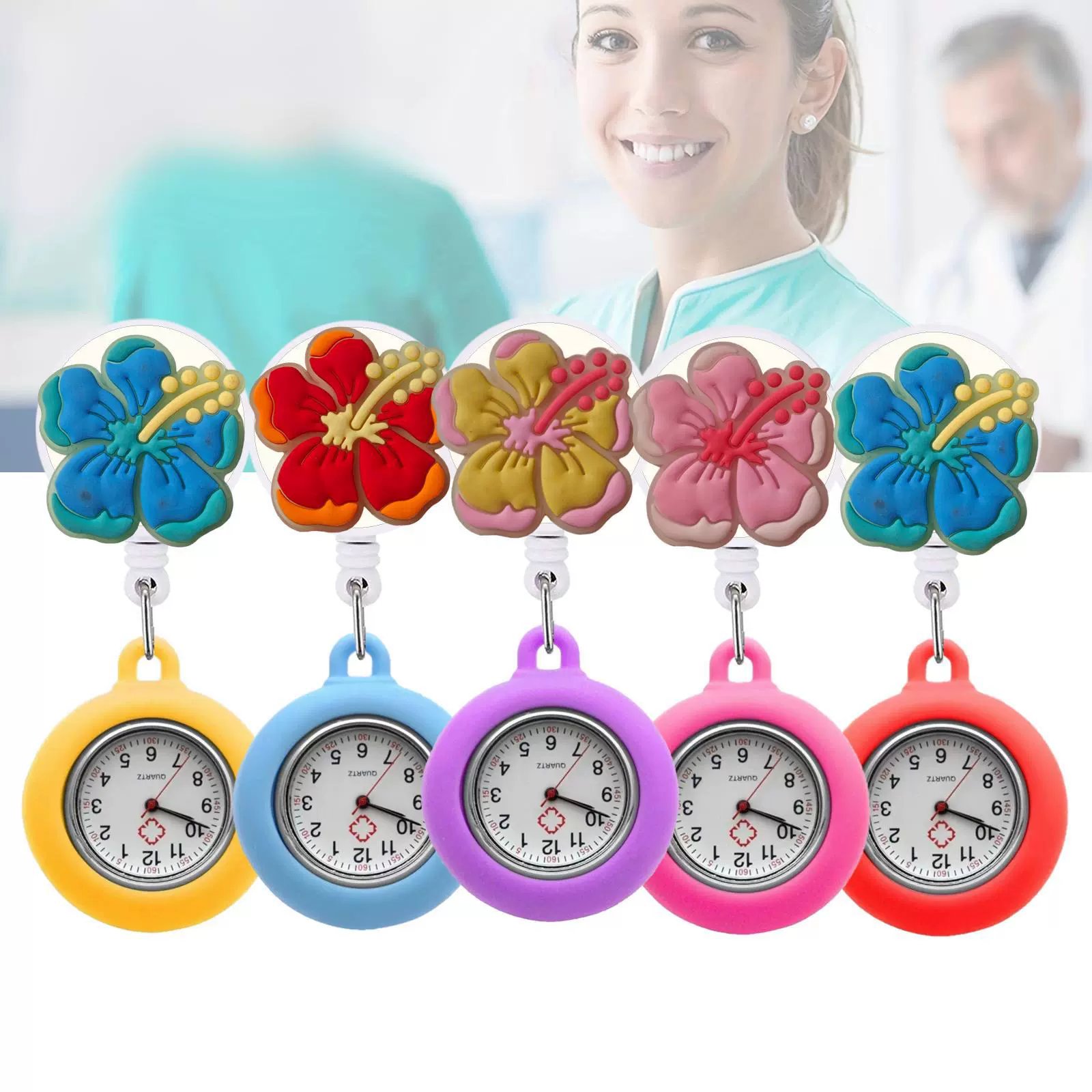 Fluorescence cartoon cute silicone pocket watch, Amazon
