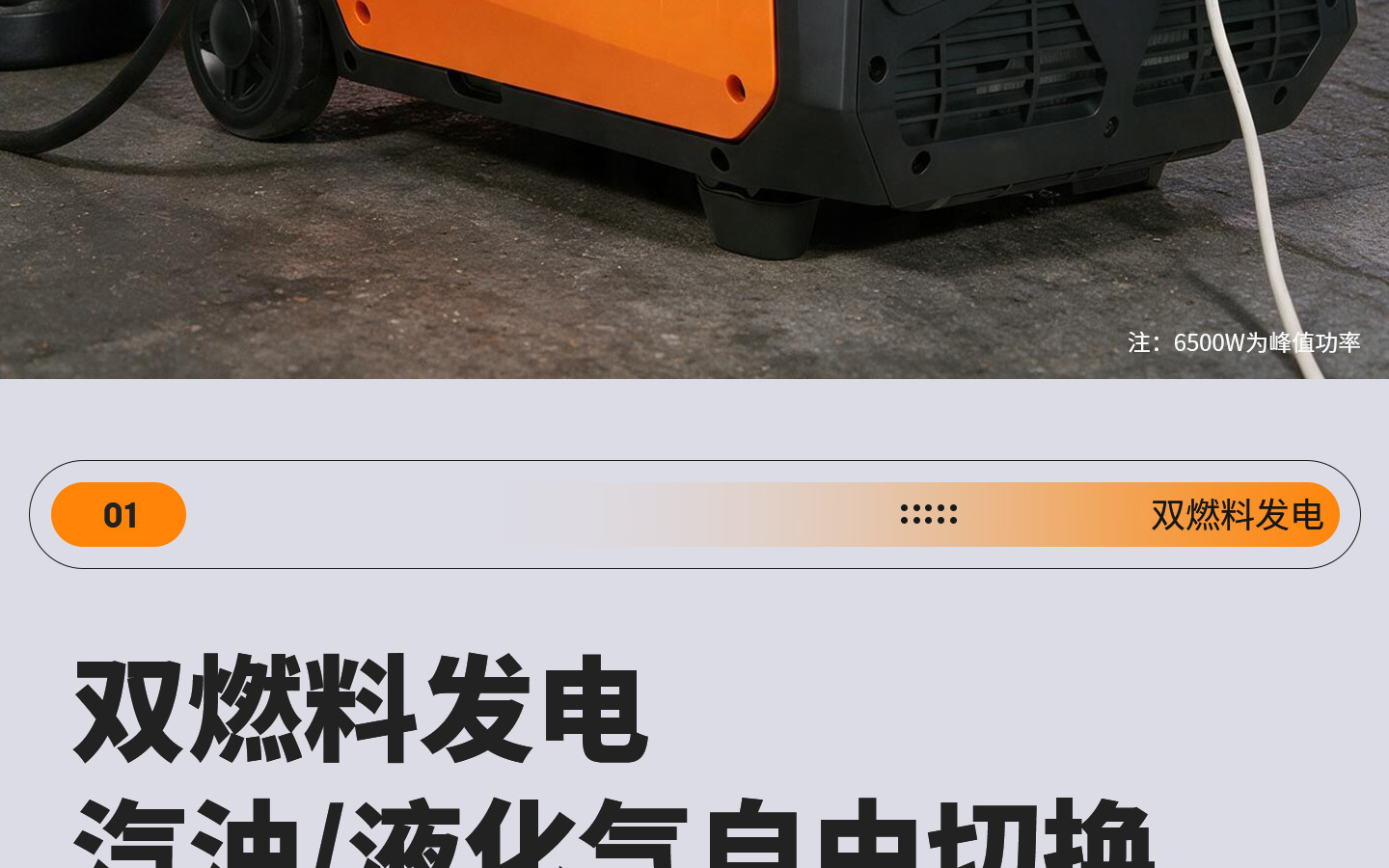 Senjiu dual-fuel oil-gas dual-use gasoline/LPG liquefied gas 220V generator, silent, variable frequency, portable, outdoor use
