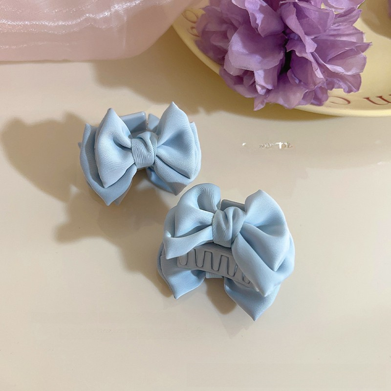 Schattige satijnen strik haaraccessoires grijpclip kleine prinsessenhoofd haaienclip franje voorkant haarspeld hoofddeksel voor vrouwen_voghion.com