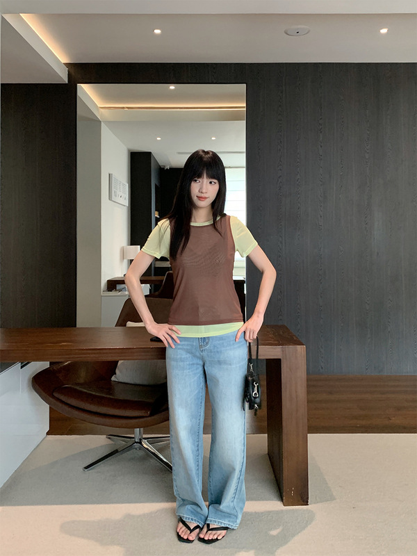 誉一新款2025夏季美式复古休闲牛仔裤女百搭直筒显瘦裤子女hc1177|undefined
