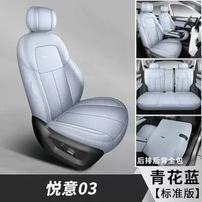 Car Fully Enclosed Car Seat | Modelə uyğun (Original) oturacaq örtükləri - blue-and-white-standard-version-yueyi-03-special-five-seater-full-surround