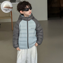 男童羽绒服儿童深秋韩版2025新款童装简潮轻薄白鸭绒连帽保暖百搭