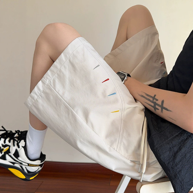 American-Style Cleanfit Ice Silk Casual Shorts for Men, Summer Sports Basketball Mid-Length Pants, Loose Quick-Dry Five-Point Pants