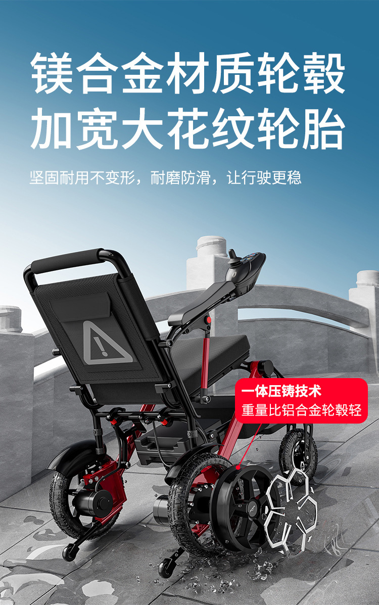 Electric Wheelchair, Intelligent, Fully Automatic, Foldable, Lightweight, Luxury, Multi-Functional, Small Four-Wheel Scooter for the Elderly