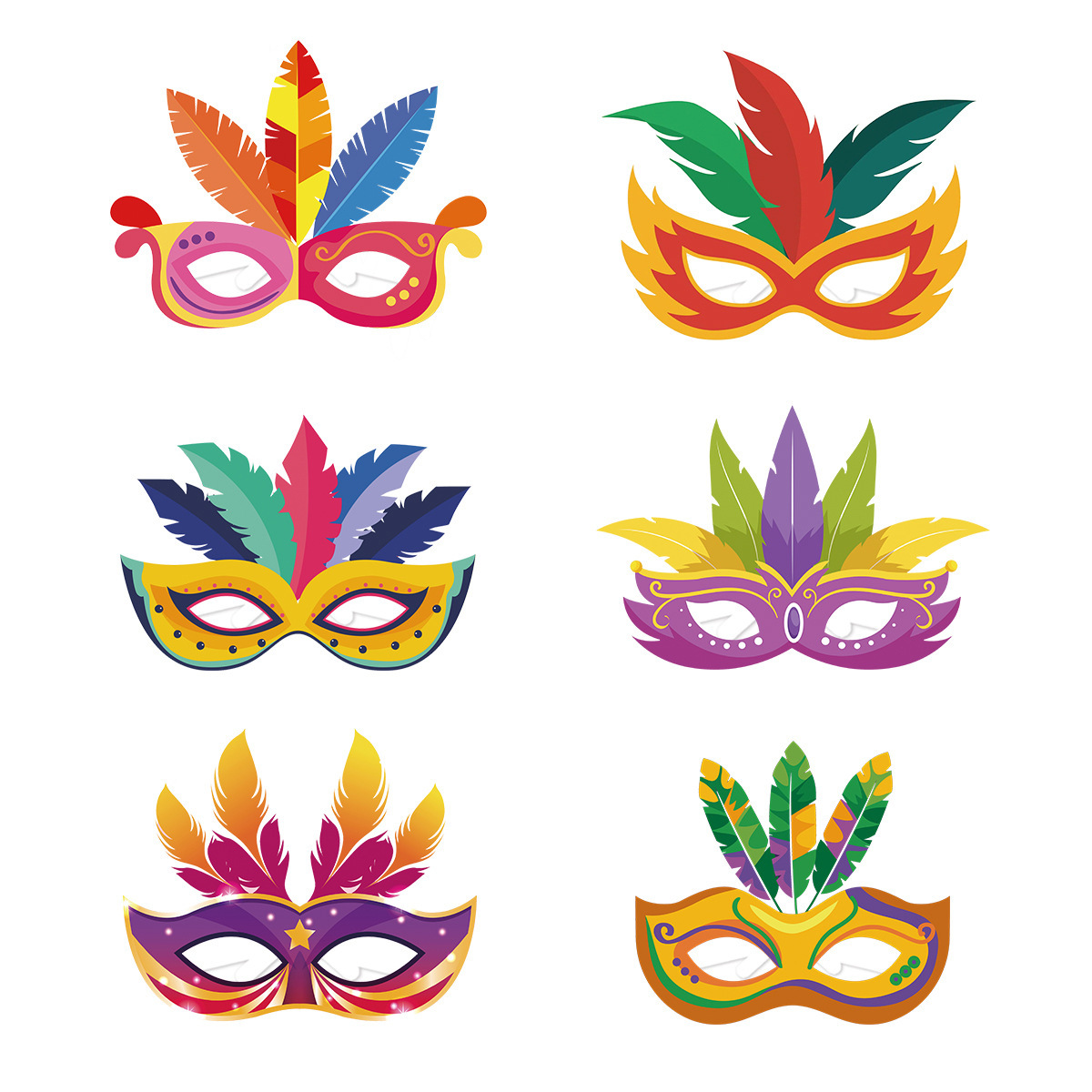 Glam Colorful Paper Party Party Mask display picture 1