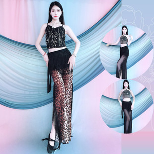Belly Dance New Practice Clothes for Beginners Sequined Suspenders Oriental Dance Performance Clothes Pants Tassel Hip Scarf Suit