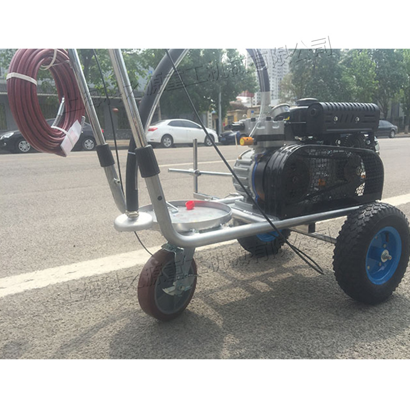 手推式双枪冷喷划线机  学校操场塑胶跑道标线机 道路常温刻纹机