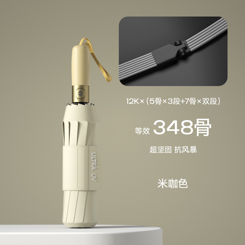 24龙骨加大加固黑胶自动雨伞晴雨两用三折叠男士雨伞批发伞广告伞|undefined