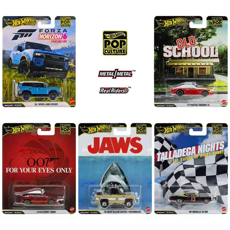 Hot Wheels Entertainment Culture Hxd63 Iron Base Rubber Tire 007 Lotus Chevrolet Great White Shark Toyota Alloy Car Model