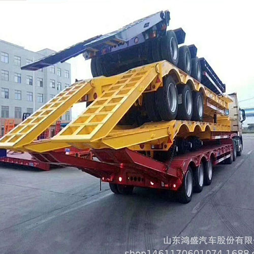 Lowbed Semi-Trailer 13m Excavator Tow Trailer Engineering Machinery Tow Trailer Heavy-Duty Hook-And-Chain Tow Trailer