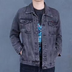 デニムのコートの男性の春秋2025の新型の純色のアメリカの水洗いのジャケットのファッションのブランドは学生の秋の服の上着を襟を返します。