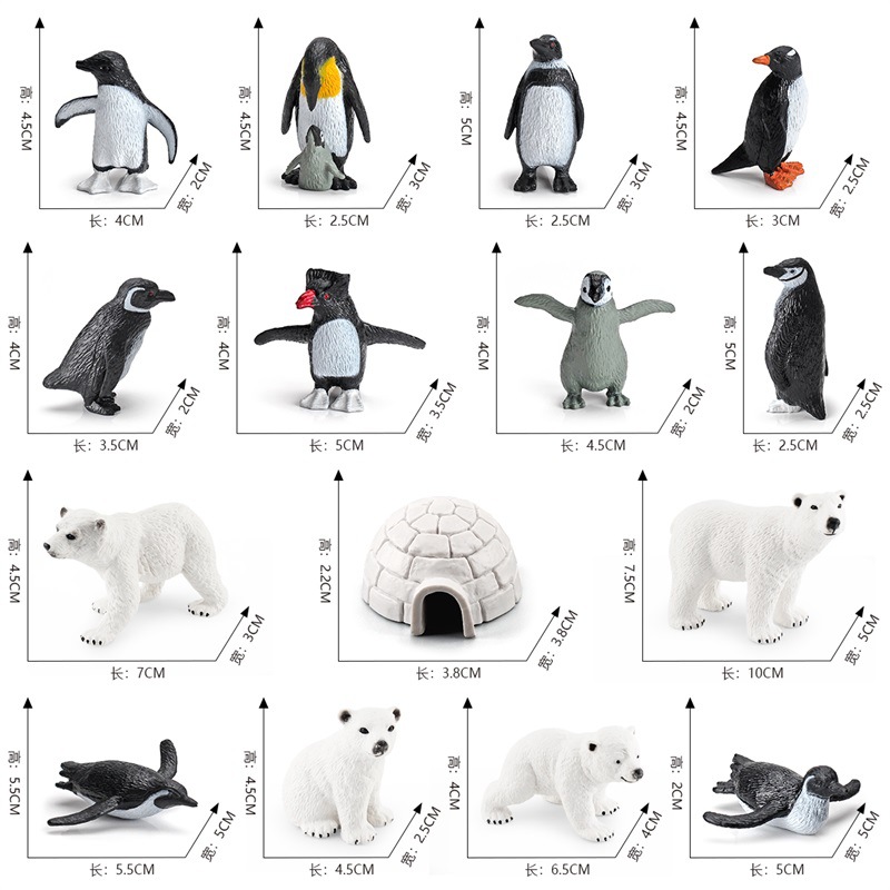 Amazon simulación animal polar modelo traje Oso Polar pingüino hielo casa decoración de escritorio juguete
