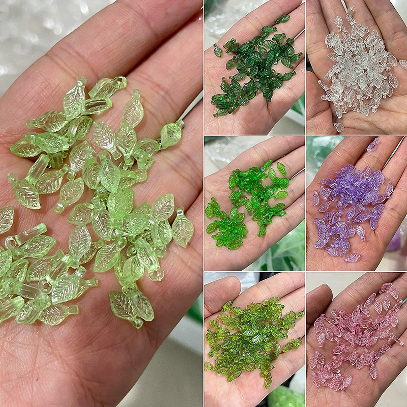 [Ke Ke] Японские мини-листья Акриловые маленькие зеленые листья, бисерные материалы DIY для волос, браслет ювелирный материал