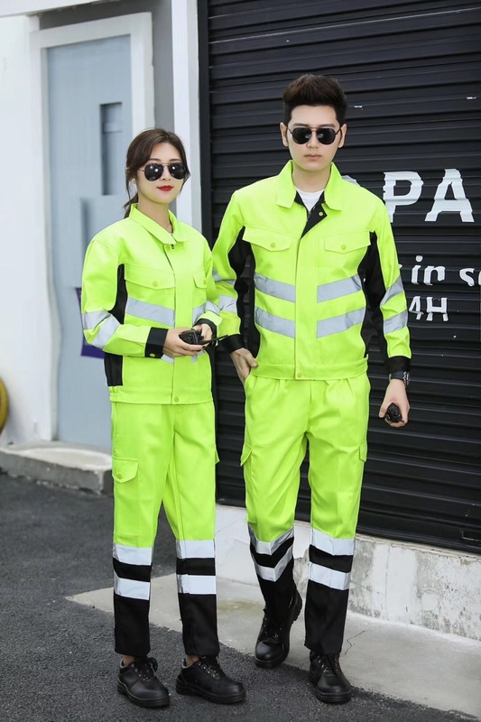 防静电春秋长袖工作服施工套装男女反光条劳保服路政绿化环卫工装|undefined