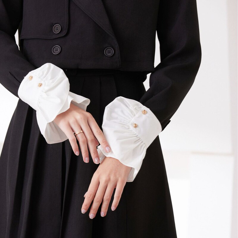 New Style Elegant Ruffled Inner Fake Sleeve Accessories with French Pleated Decoration Fake Sleeves Cross-Border Manufacturer Wholesale New Style Elegant Ruffled Inner Fake Sleeve Accessories with French Pleated Decoration Fake Sleeves Cross-Border Manufacturer Wholesale
