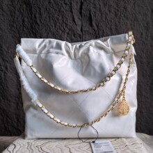 小香风22bag高级质感真皮女包菱格链条牛皮大容量购物袋垃圾袋包