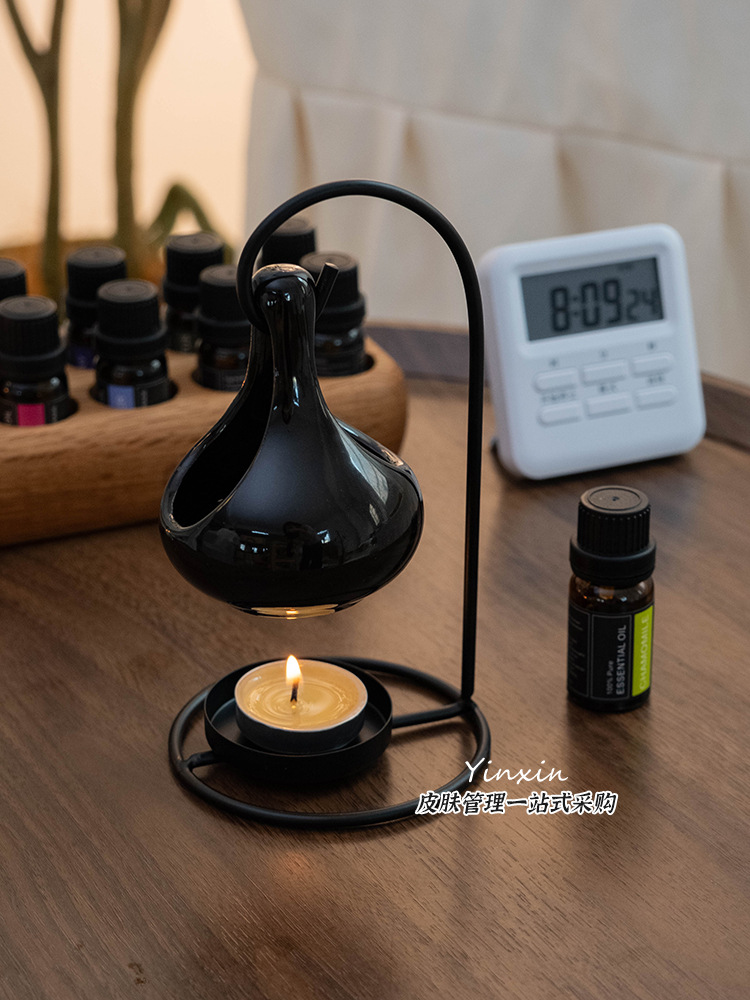 创意铁艺黑色吊炉香薰炉香薰灯蜡烛台精油灯炉家居酒店美容院其他
